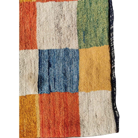 188 x 116 cm Handmade Persian Tribal Gabbeh Tribal White Rug - Rugoutlet