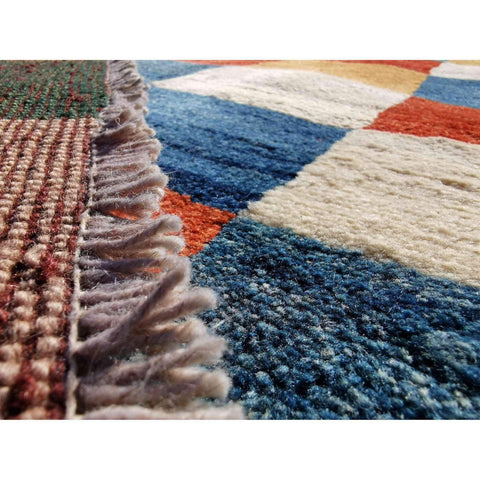 188 x 116 cm Handmade Persian Tribal Gabbeh Tribal White Rug - Rugoutlet