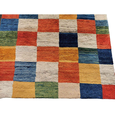 188 x 116 cm Handmade Persian Tribal Gabbeh Tribal White Rug - Rugoutlet