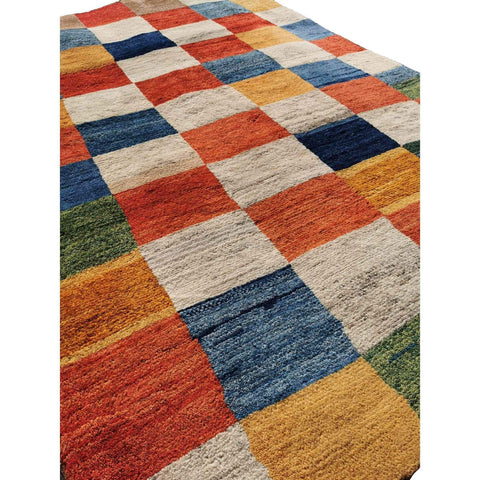 188 x 116 cm Handmade Persian Tribal Gabbeh Tribal White Rug - Rugoutlet