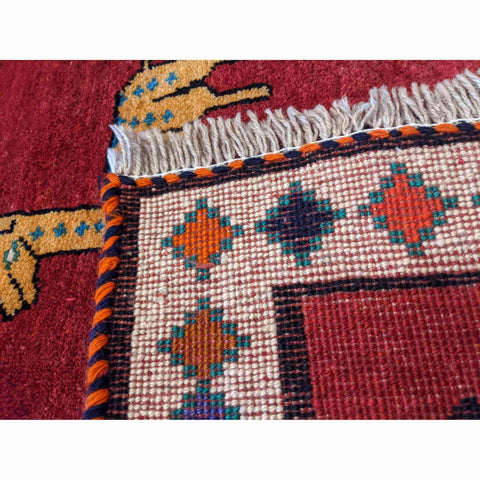 190 x 107 cm Traditional Handmade Shiraz Traditional Red Rug - Rugmaster