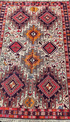 190 x 116 cm Kilim Sumak Persian Red Tribal Red Rug - Rugmaster