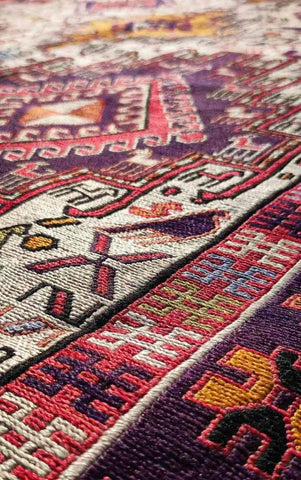 190 x 116 cm Kilim Sumak Persian Red Tribal Red Rug - Rugoutlet
