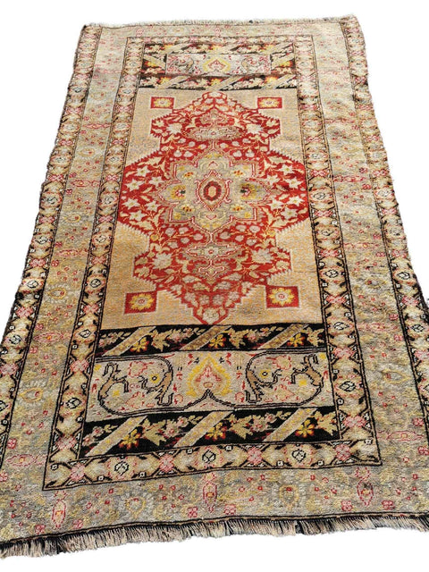 190 x 117 cm Antique Anatolian Brown Rug - Rugoutlet