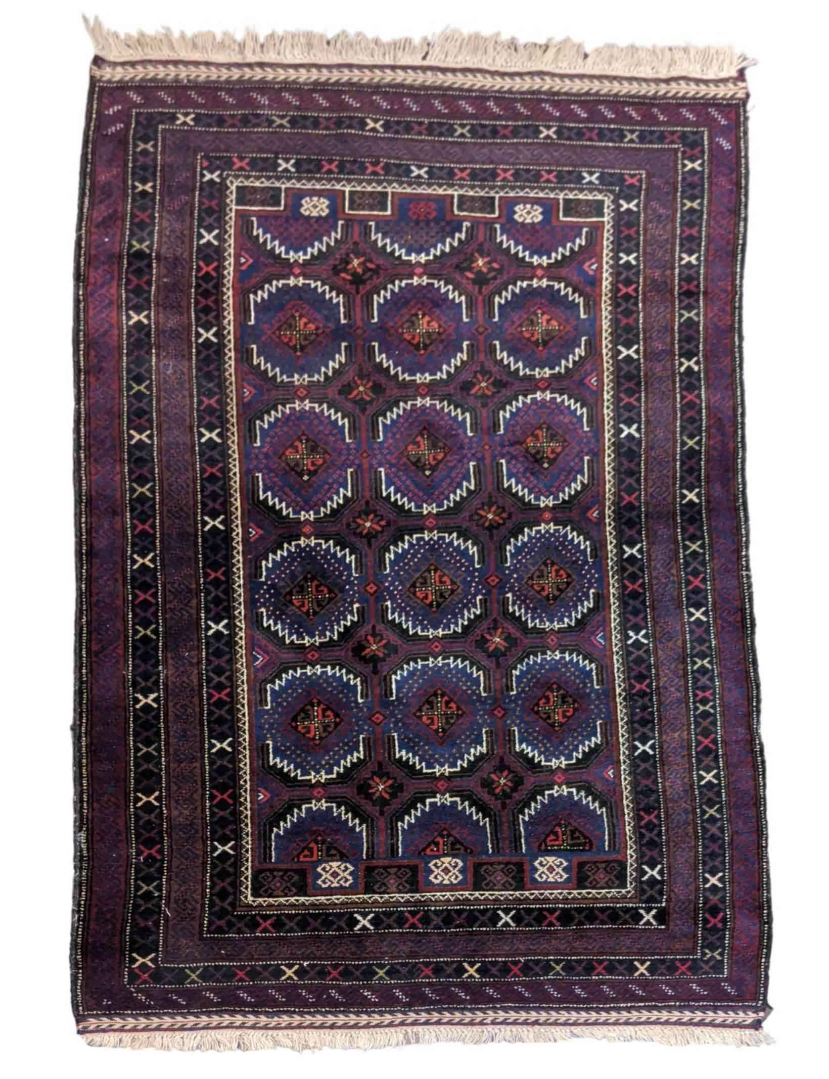 190 x 120 cm Persian Baluch Traditional Purple Rug - Rugmaster