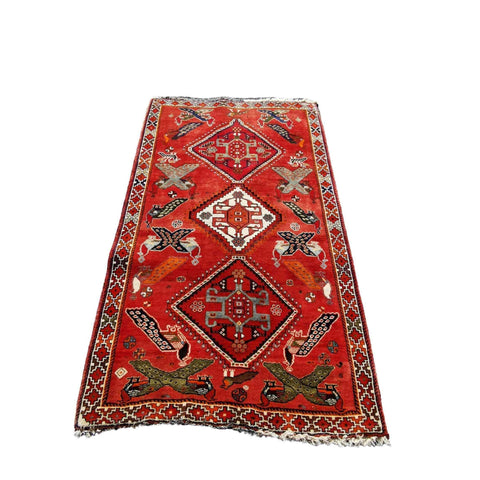 190 x 120 cm Qashqai Persian Tribal Red Rug - Rugmaster