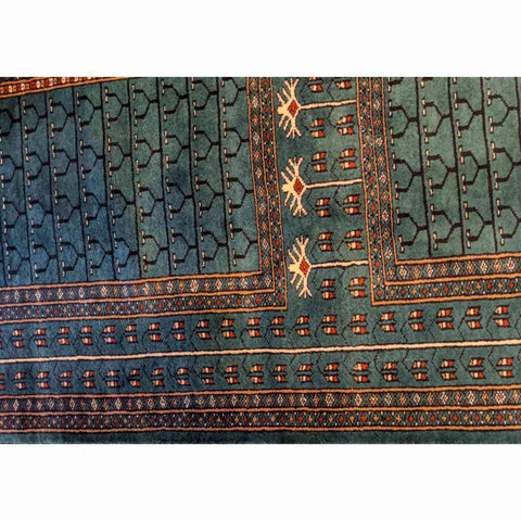 190 x 123 cm Bukhara Tribal Blue Rug - Rugoutlet