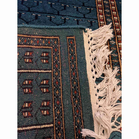 190 x 123 cm Bukhara Tribal Blue Rug - Rugoutlet