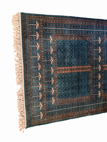 190 x 123 cm Bukhara Tribal Blue Rug - Rugmaster