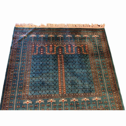 190 x 123 cm Bukhara Tribal Blue Rug - Rugmaster