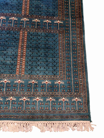 190 x 123 cm Bukhara Tribal Blue Rug - Rugmaster