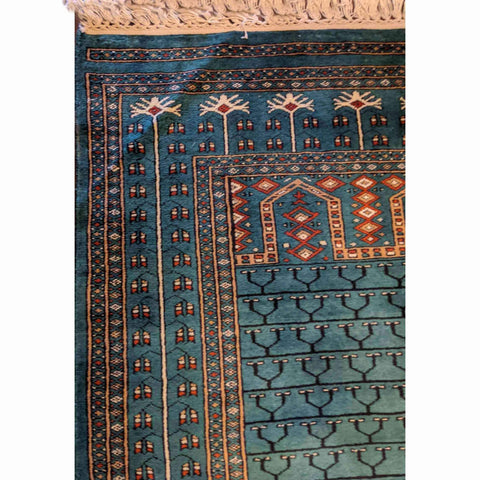 190 x 123 cm Bukhara Tribal Blue Rug - Rugmaster