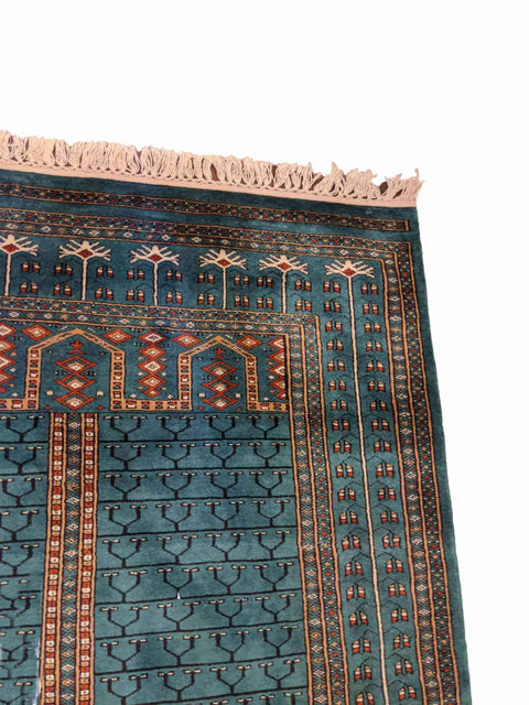 190 x 123 cm Bukhara Tribal Blue Rug - Rugmaster