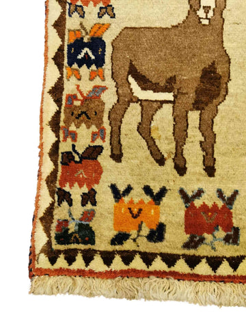 190 x 123 cm Shiraz Qashqai Tribal Yellow Rug - Rugoutlet