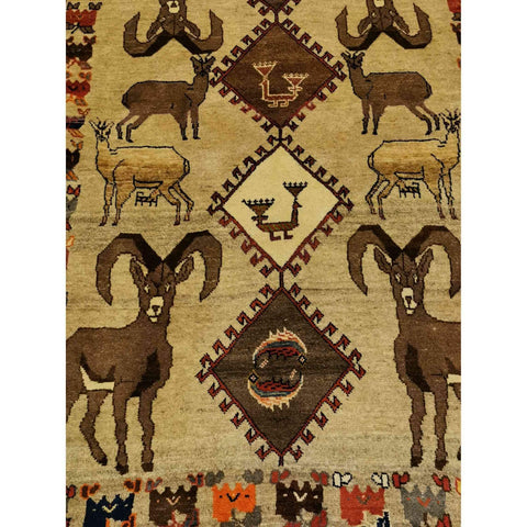 190 x 123 cm Shiraz Qashqai Tribal Yellow Rug - Rugoutlet