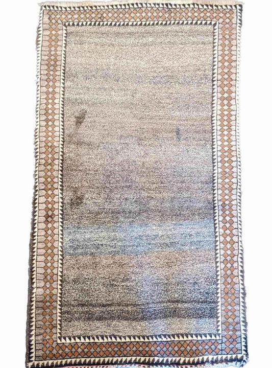 190 x 130 cm Old Persian Gabbeh Tribal Grey Rug - Rugmaster