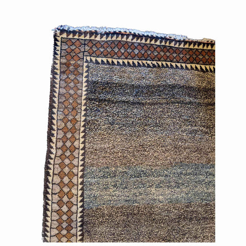 190 x 130 cm Old Persian Gabbeh Tribal Grey Rug - Rugmaster