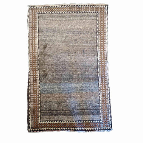 190 x 130 cm Old Persian Gabbeh Tribal Grey Rug - Rugmaster