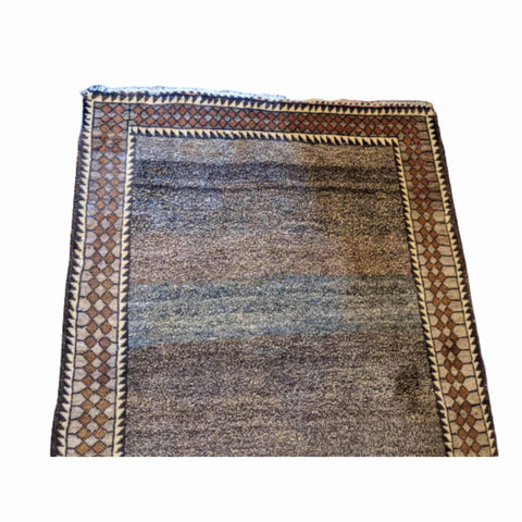 190 x 130 cm Old Persian Gabbeh Tribal Grey Rug - Rugmaster