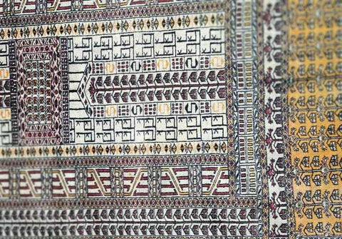 190 x 130 cm Pakistan Bukhara Hachloo design Traditional Yellow Rug - Rugoutlet
