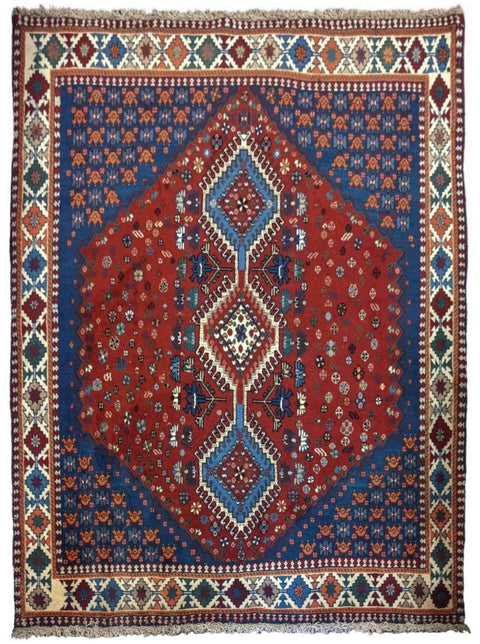 190 x 148 cm Persian Yalameh Tribal Red Rug - Rugoutlet