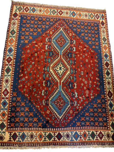 190 x 148 cm Persian Yalameh Tribal Red Rug - Rugoutlet