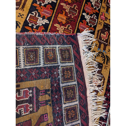191 x 94 cm Persian Baluch Tribal Yellow Small Rug - Rugoutlet