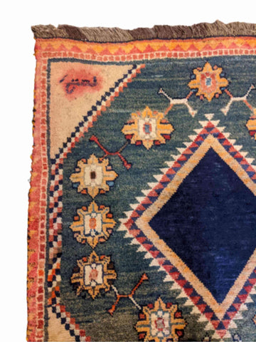 192 x 100 cm Persian Gabbeh Tribal Yellow Rug - Rugmaster