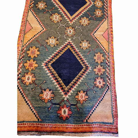 192 x 100 cm Persian Gabbeh Tribal Yellow Rug - Rugmaster
