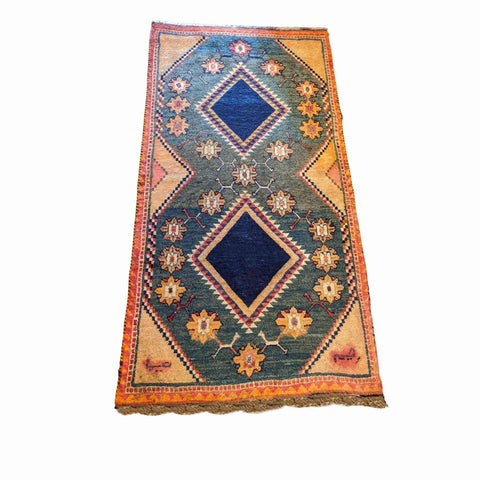 192 x 100 cm Persian Gabbeh Tribal Yellow Rug - Rugmaster