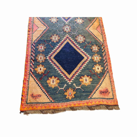 192 x 100 cm Persian Gabbeh Tribal Yellow Rug - Rugmaster