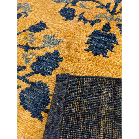 193 x 135 cm Handmade Natural Dye Yellow Rug - Rugoutlet