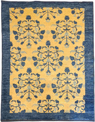 193 x 135 cm Modern Handmade Natural Dye Modern Yellow Rug - Rugmaster