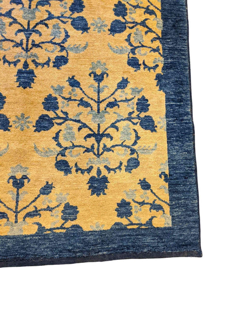 193 x 135 cm Modern Handmade Natural Dye Modern Yellow Rug - Rugmaster
