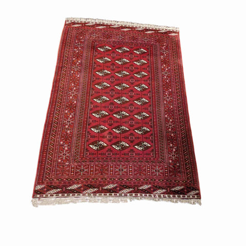 193 x 136 cm Turkaman Tribal Red Rug - Rugmaster
