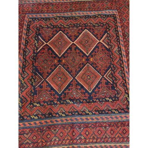 193 x 161 cm Mushwani Tribal Red Rug - Rugoutlet