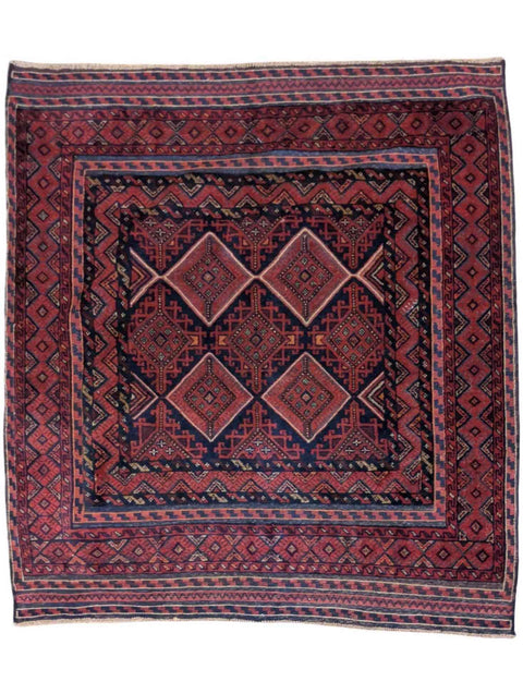 193 x 161 cm Mushwani Tribal Red Rug - Rugoutlet