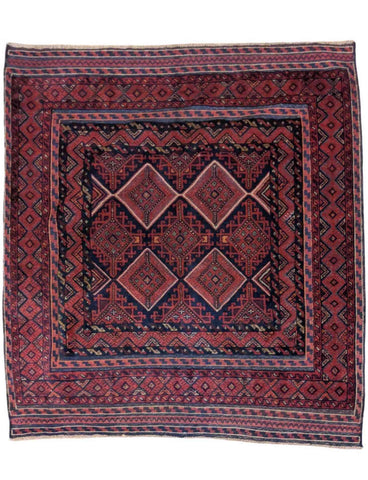 193 x 161 cm Mushwani Tribal Red Rug - Rugoutlet