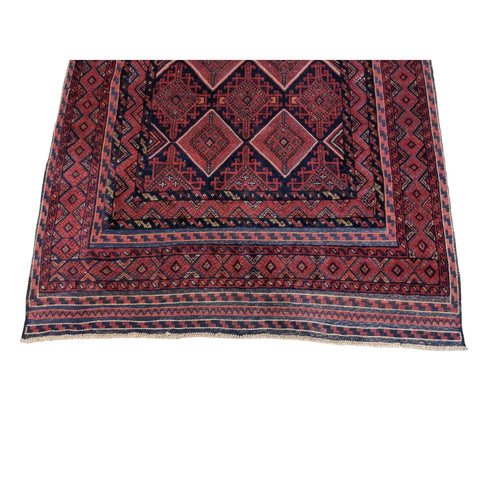 193 x 161 cm Mushwani Tribal Red Rug - Rugoutlet