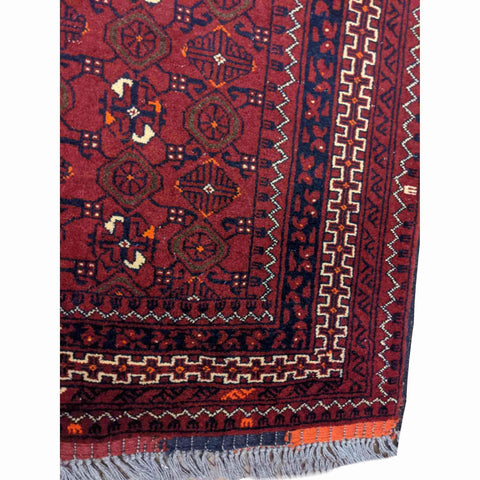 194 x 107 cm Afghan Khan Tribal Red Rug - Rugmaster