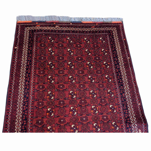 194 x 107 cm Afghan Khan Tribal Red Rug - Rugoutlet