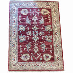 194 x 126 cm Ziegler Red Yellow Antique Beige Rug - Rugmaster