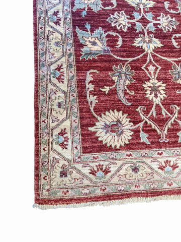 194 x 126 cm Ziegler Red Yellow Antique Beige Rug - Rugmaster