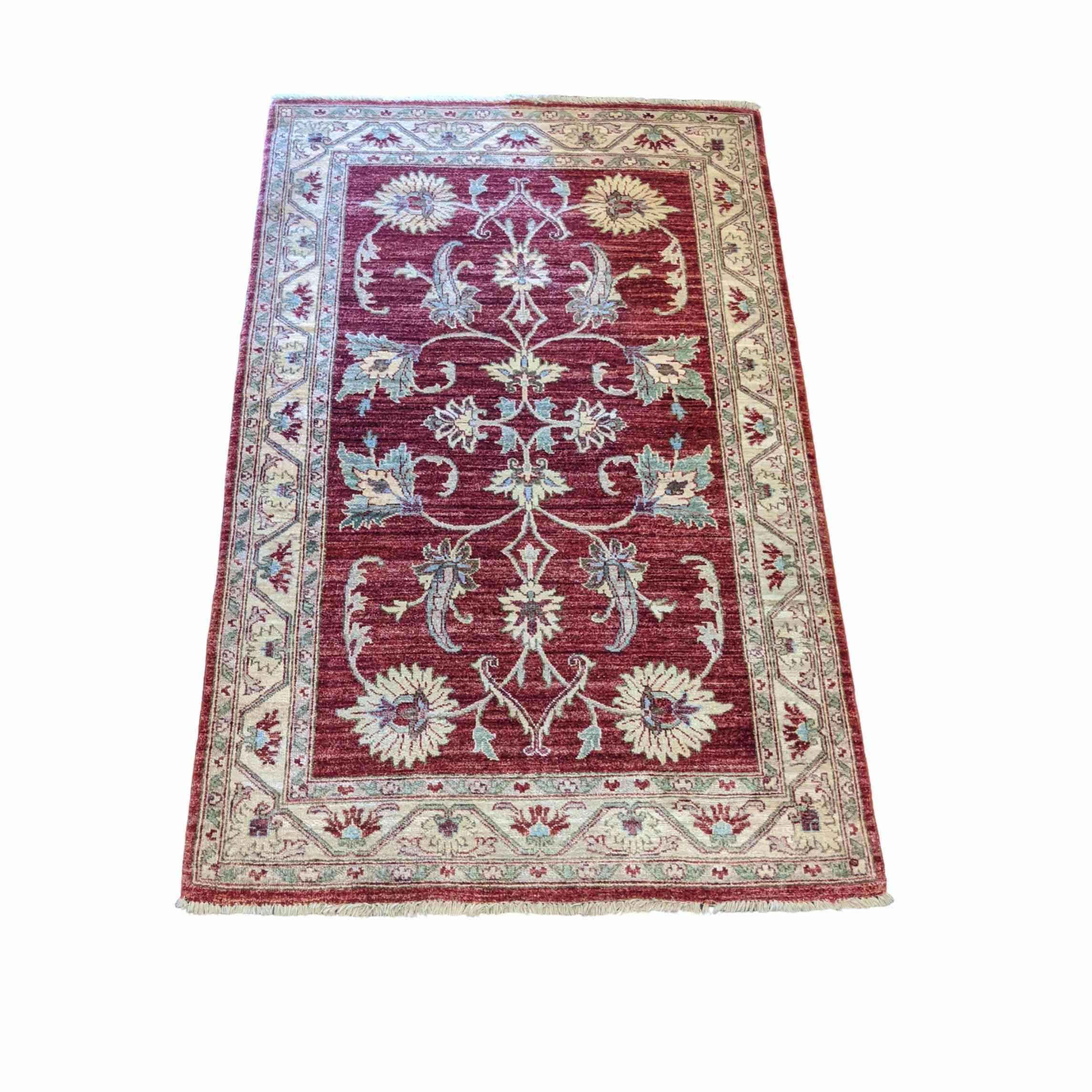 194 x 126 cm Ziegler Red Yellow Antique Beige Rug - Rugmaster