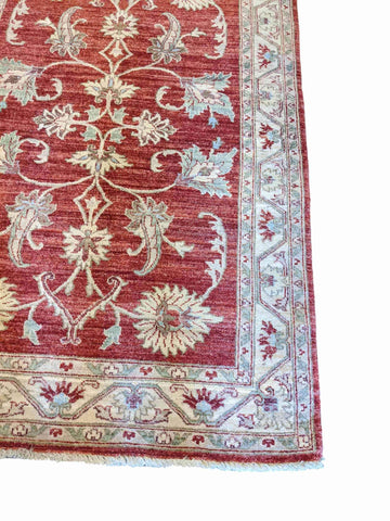 194 x 126 cm Ziegler Red Yellow Antique Beige Rug - Rugmaster