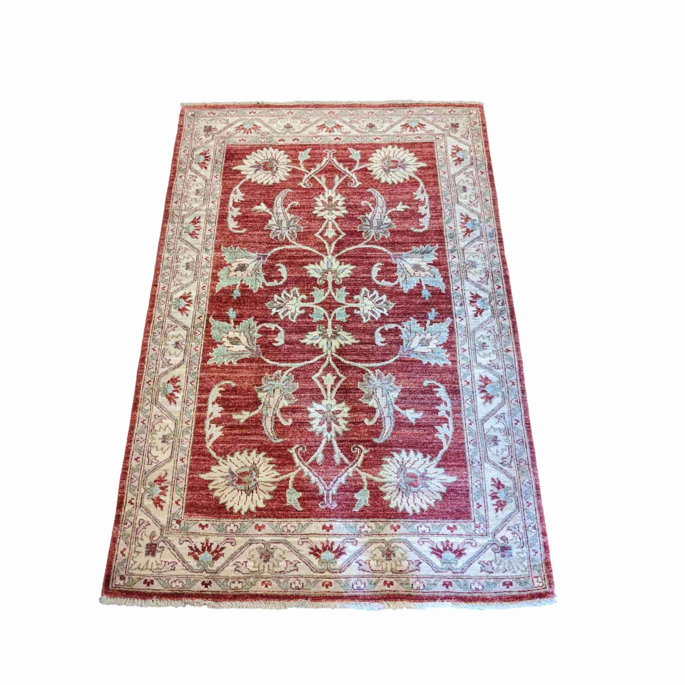 194 x 126 cm Ziegler Red Yellow Antique Beige Rug - Rugmaster