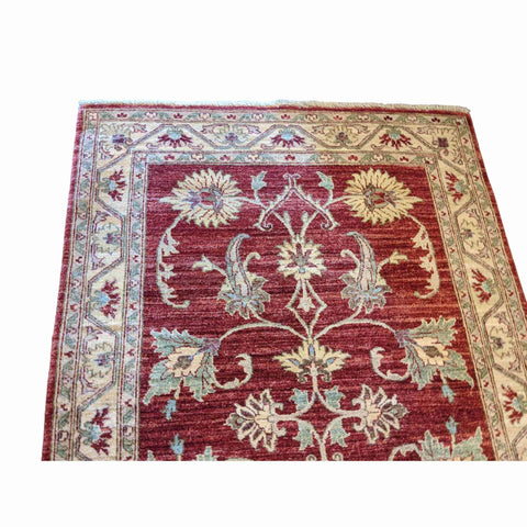 194 x 126 cm Ziegler Red Yellow Antique Beige Rug - Rugmaster