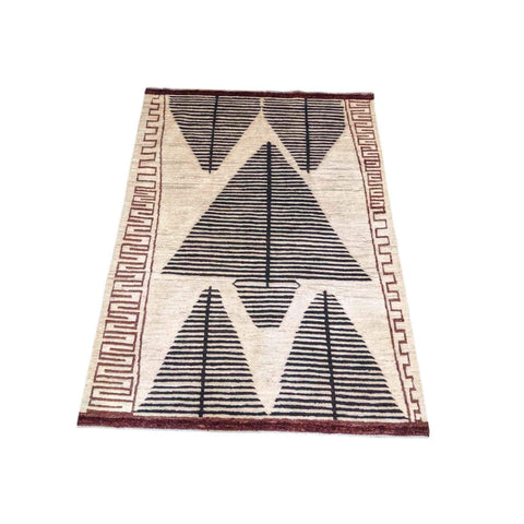 194 x 142 cm Modern Natural Dye Modern Beige Rug - Rugmaster