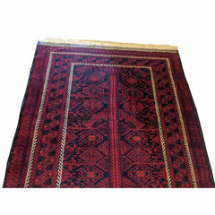 196 x 136 cm Fine Persian Red Baluch Geometric Red Rug - Rugoutlet