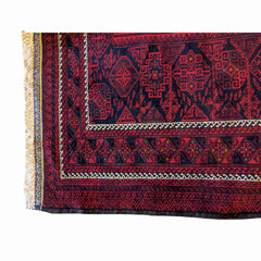 196 x 136 cm Fine Persian Red Baluch Geometric Red Rug - Rugmaster